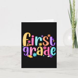 Tarjeta Hola Chicas de primer grado de profesores niños pr
