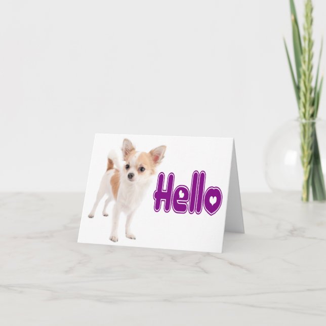 Tarjeta Hola Chihuahua Perro Cachorro Blank Notecard (Anverso)