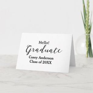 Tarjeta Hola clase de graduados de 20XX nombre felicitacio