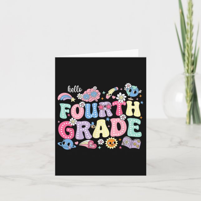 Tarjeta Hola Cuarto Grado 4to Grado De Vuelta Al Colegio P (Anverso)
