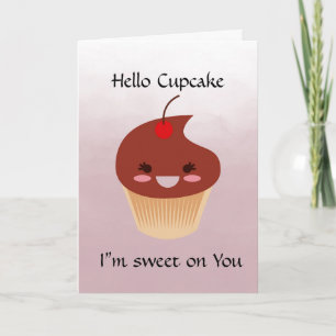 Tarjeta Hola Cupcake Greaming Card Watercolor