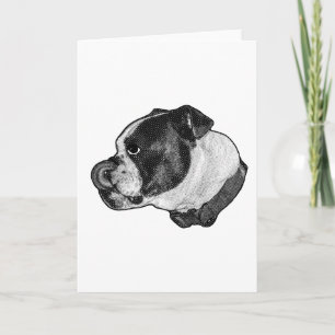 Tarjeta Hola de lamida de nariz de Bulldog