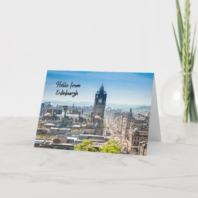Tarjeta Hola desde Edimburgo, Escocia (Anverso)