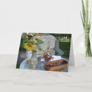 Tarjeta Hola desde el Jardín