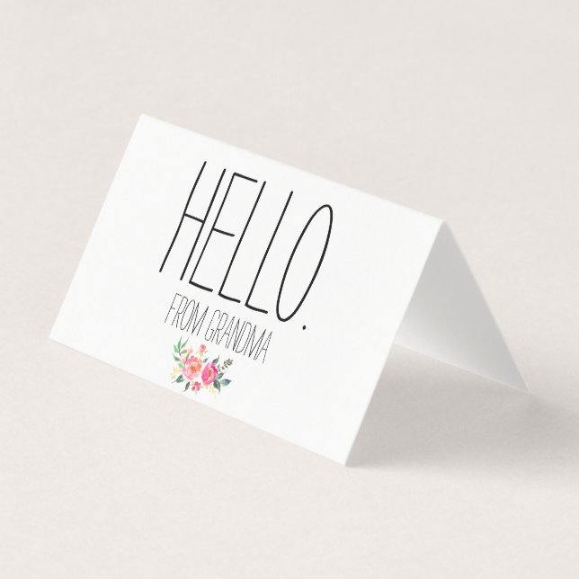 Tarjeta Hola desde la abuela (Anverso)