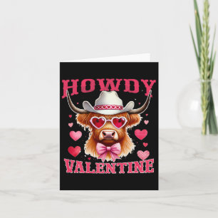 Tarjeta Hola Día de San Valentín Vaca Vaquero Occidental