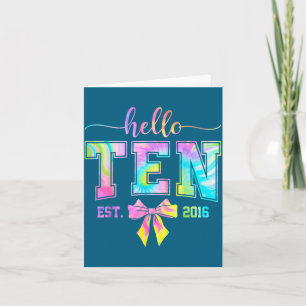 Tarjeta Hola diez est 2016 10 cumpleaños coqueta 10 años