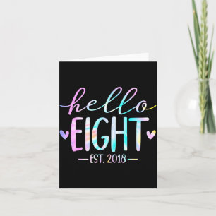 Tarjeta Hola Eight Est 2018 Cumpleaños 8 Ocho Años Niña 
