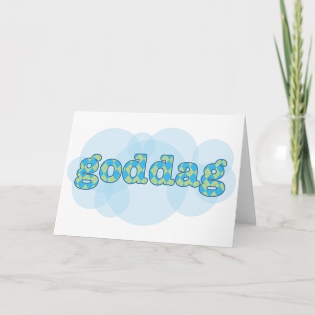 Tarjeta Hola en danés - Goddag con el modelo del argyle (Anverso)