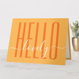 Tarjeta Hola encantadora tipografía moderna caligrafía gui