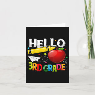 Tarjeta Hola equipo de 3 grados equipo de tercer grado Esc