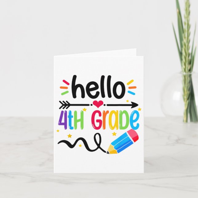 Tarjeta Hola Equipo De Cuarto Grado De 4º Grado De Ck A Té (Anverso)