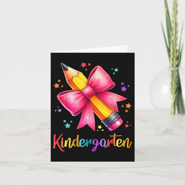 Tarjeta Hola equipo de kindergarten Lápiz lindo Profesor e (Anverso)