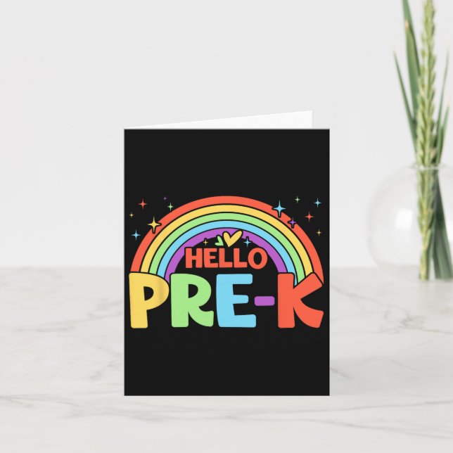 Tarjeta Hola Equipo De Maestros De Pre-k Arcoíris De Regre (Anverso)
