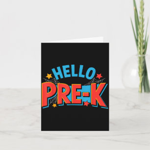 Tarjeta Hola equipo de preescolar prek araña de vuelta a l