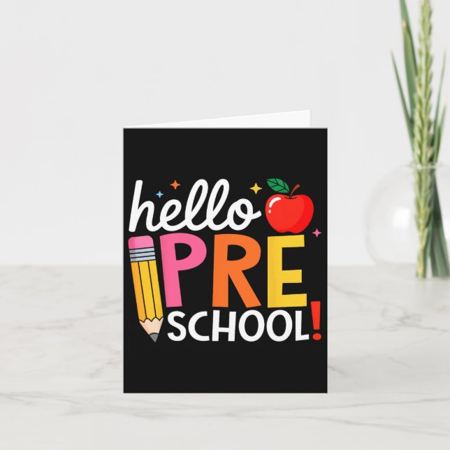 Tarjeta Hola equipo de profesores de preescolar, preescola (Anverso)