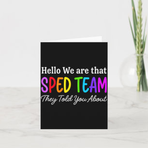 Tarjeta Hola ese equipo de educación especial del que habl