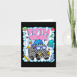 Tarjeta Hola estudiante de quinto grado de la escuela de a