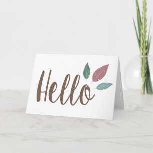 Tarjeta Hola feather batho