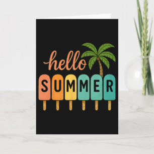 Tarjeta Hola Gif de vacaciones de verano en la playa helad