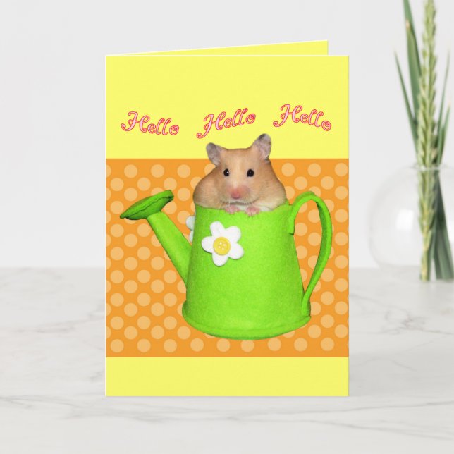 Tarjeta Hola hamster (Anverso)