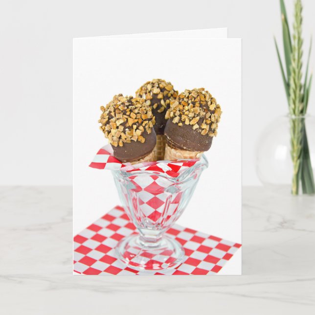 Tarjeta Hola helados tambores en vidrio (Anverso)