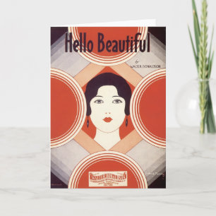 Tarjeta Hola hermosa portada del libro de canciones de épo