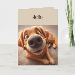 Tarjeta Hola Hola Pensando en ti Divertido Tonto Perro Tar