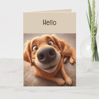 Tarjeta Hola Hola Pensando en ti Divertido Tonto Perro Tar