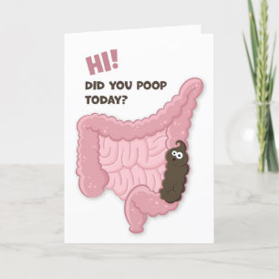 Tarjeta ¿Hola, Hoy Has Poop? Gracioso truco intestinal 
