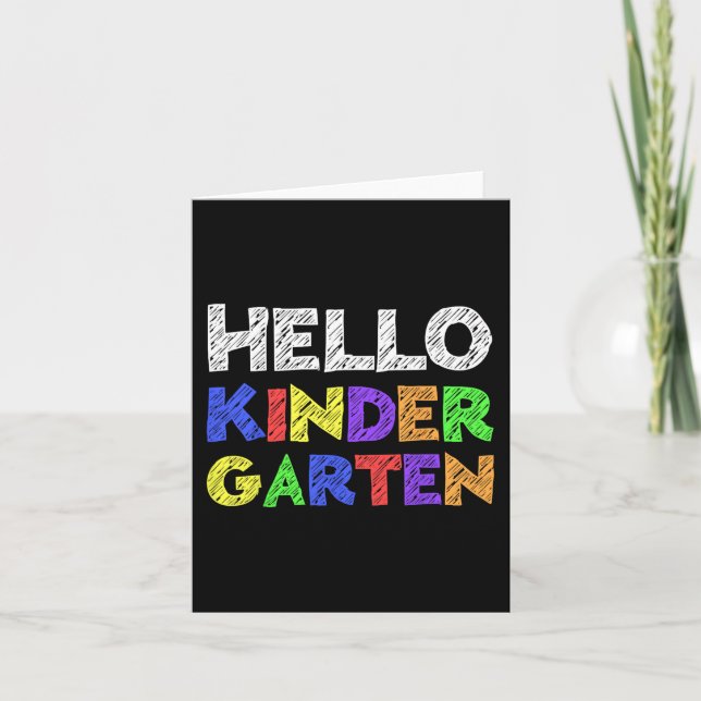 Tarjeta Hola Kindergarten De Vuelta A La Escuela (Anverso)