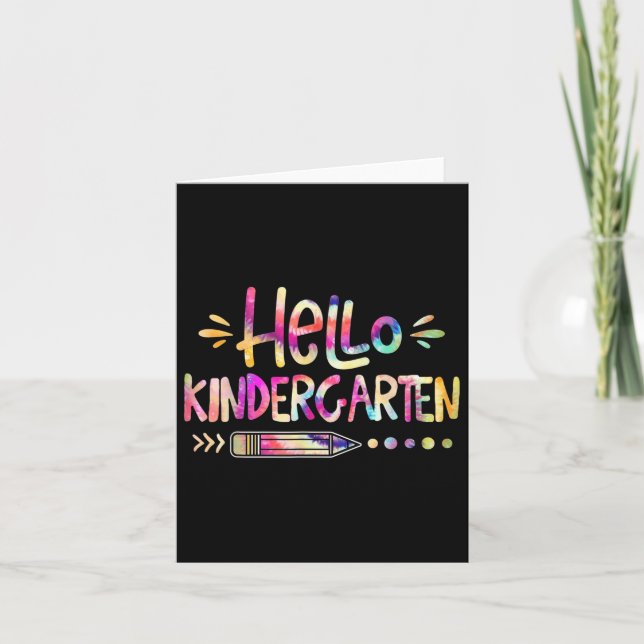 Tarjeta Hola Kindergarten, primer día de vuelta a la escue (Anverso)