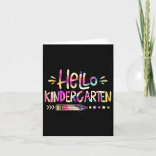 Tarjeta Hola Kindergarten, primer día de vuelta a la escue