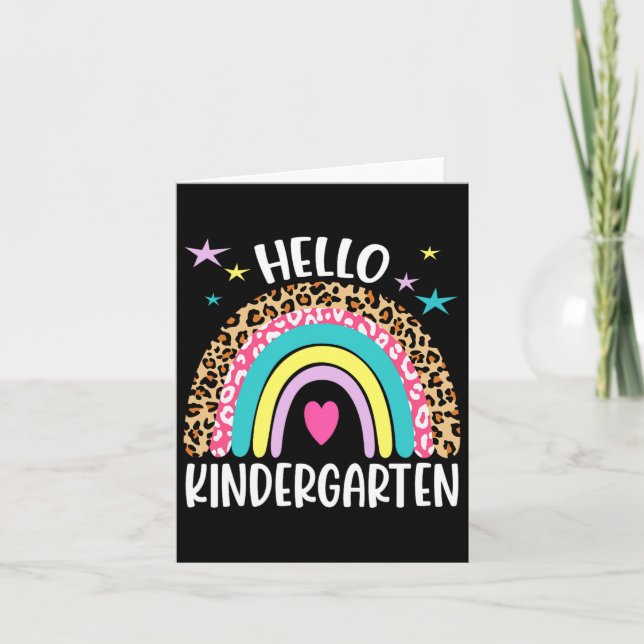 Tarjeta Hola Kindergarten Rainbow Byck Al Profesor Escolar (Anverso)