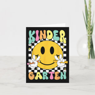 Tarjeta Hola Kindergarten Sonríe Cara De Vuelta Al Colegio