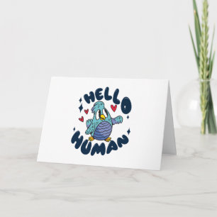 Tarjeta Hola lindo pájaro humano