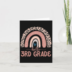 Tarjeta Hola Maestra De 3er Grado Leopard Rainbow Byck To 
