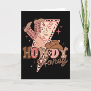 Tarjeta Hola Miel Occidental San Valentín País Retro Groov