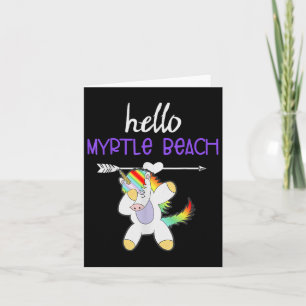 Tarjeta Hola Myrtle Beach South Carolina Dabbing Unicorn