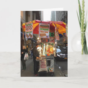 Tarjeta Hola, New York City Hot dog Stand Card