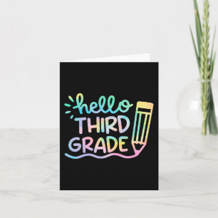 Tarjeta Hola niños de tercer grado de profesores de tintes