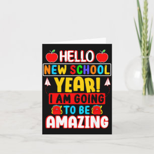 Tarjeta Hola nuevo año escolar - De vuelta a la escuela