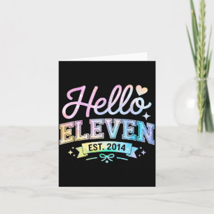 Tarjeta Hola Once Est 2014 Coqueta Lazo Cumpleaños 11