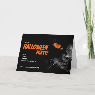 Tarjeta Hola Oscuridad Ojos Naranjas Fiesta de Halloween