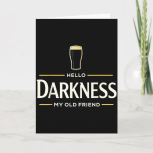 Tarjeta Hola oscuridad viejo amigo cerveza irlandesa St. P