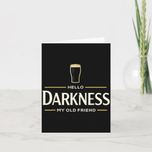 Tarjeta Hola oscuridad viejo amigo cerveza irlandesa St Pa