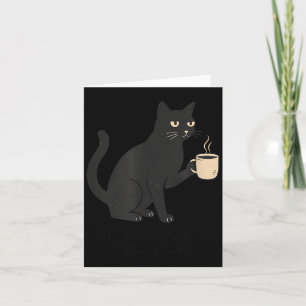 Tarjeta Hola oscuridad viejo amigo gato y café Halloween