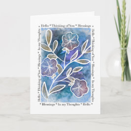 Tarjeta Hola pensando en tus flores sobre tinta de alcohol