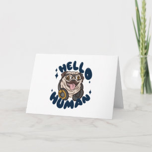 Tarjeta Hola perro de Cute humano