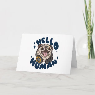 Tarjeta Hola perro de Cute humano